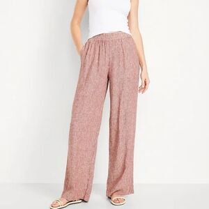 High-Waisted Linen-Blend Wide-Leg Pants Tall